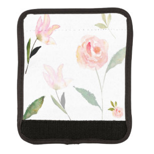 Hello Beautiful Watercolor Floral Luggage Handle Wrap