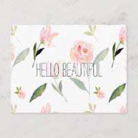 Hello Beautiful Watercolor Floral