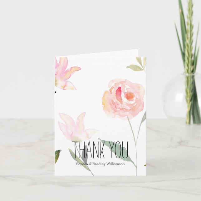 Hello Beautiful Watercolor Floral Thank you (Front)
