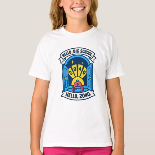 Hello Big School 2040 Doorway Sunrise T-Shirt