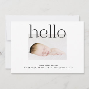 hello black and white modern simple minimalistic announcement
