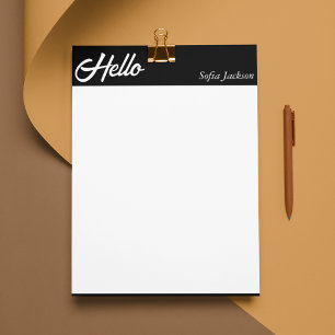 Hello Black Border Corporate Mail Typography Letterhead