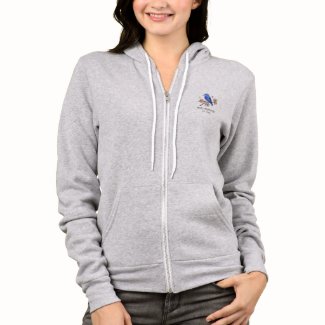 Hello Bluebirds Zip Up Hooded Sweatshirt