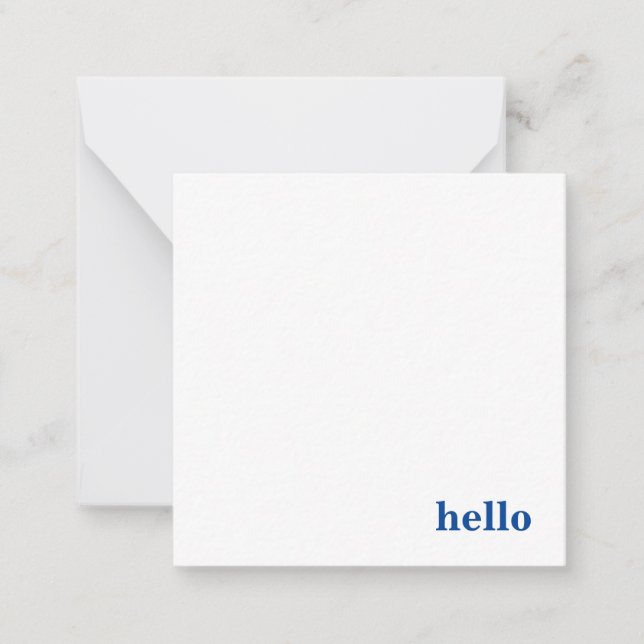 Hello Bold and Classic in Blue Note Card (Front)