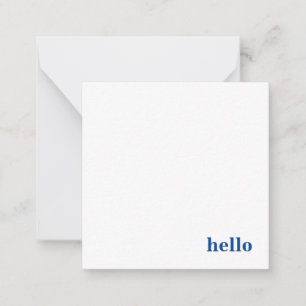 Hello Bold and Classic in Blue Note Card