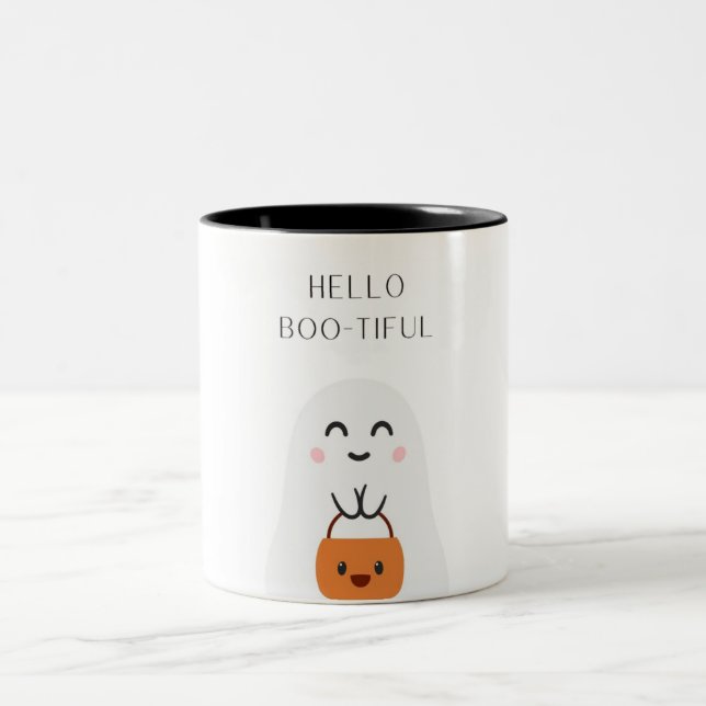 Hello BOO-TIFUL  Two-Tone Coffee Mug (Center)