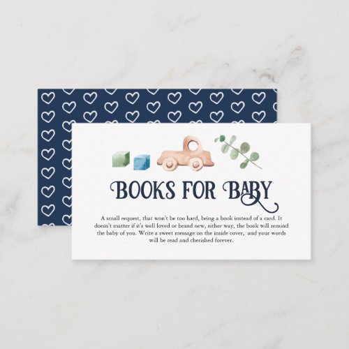 Hello Boy Baby Shower Books for Baby Enclosure Card