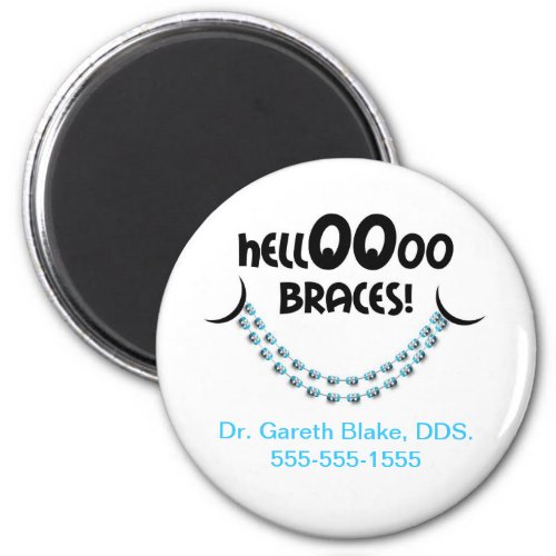 Hello Braces Blue Orthodontic Promotional Magnet