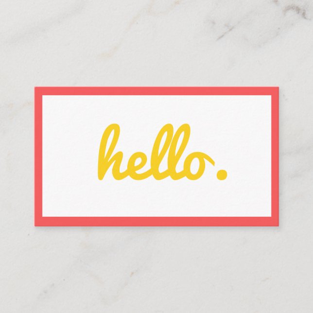 HELLO | bright colorful Business Card (Front)