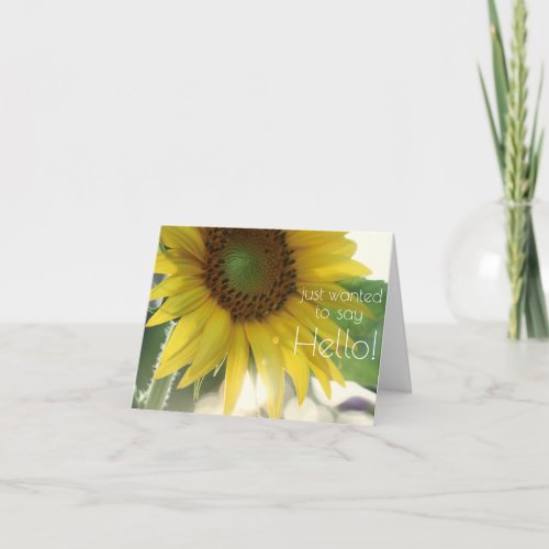 Hello Bright Sunflower Photo Notecard