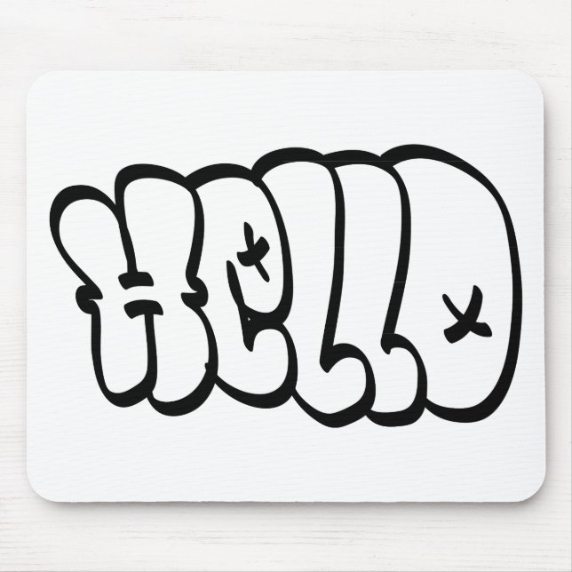 HELLO BUBBLE GRAFFITI MOUSE PAD (Front)