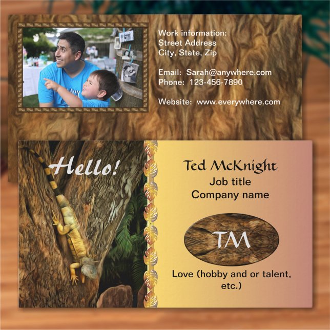 Hello Bucerias Iguana 1069 Business Card (Creator Uploaded)