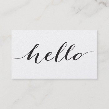 Hello Business Card  Pearlized Paper Business Card by businessink at Zazzle