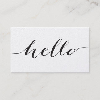 Hello business card, pearlized paper card