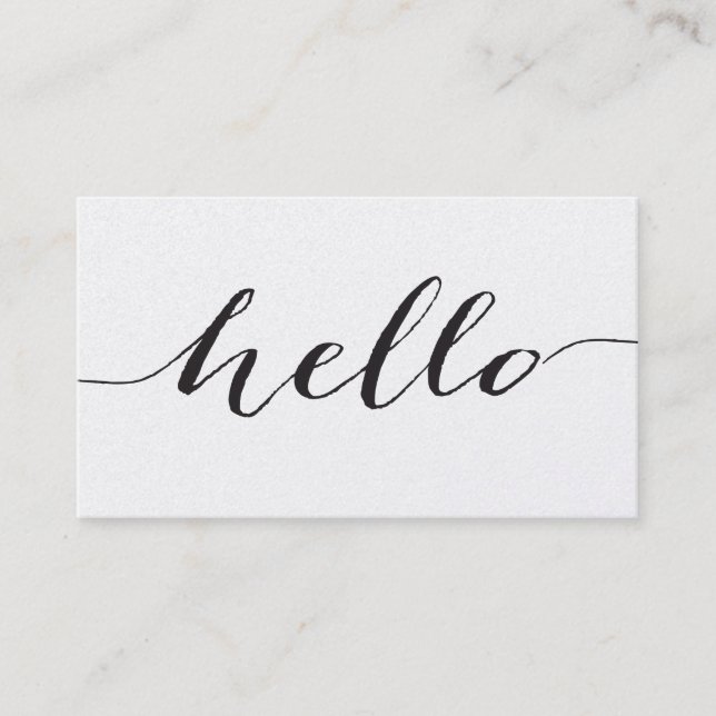 Hello business card, pearlized paper card (Front)