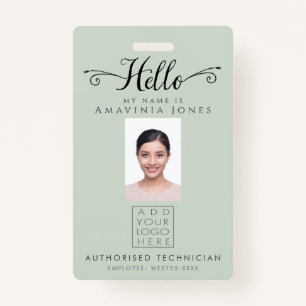 Hello Business Photo ID Identification Plastic Badge