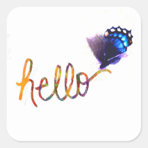 hello butterfly sticker