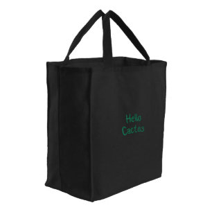 Hello Cactus Embroidered bag