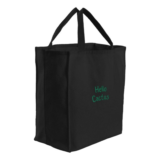 Hello Cactus Embroidered bag (Angled)