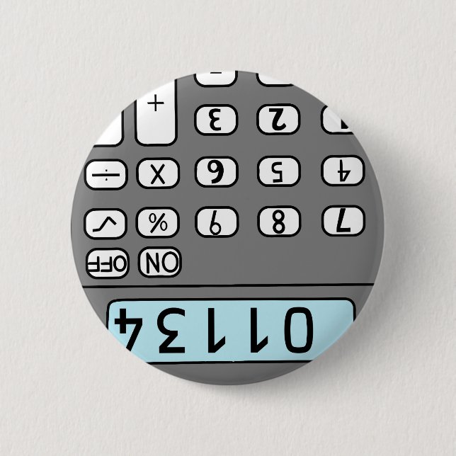 hello calculator pinback button (Front)