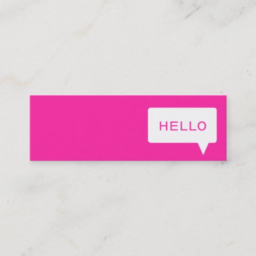 Customizable Hello Call Out Business Cards