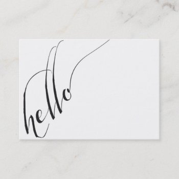 Hello Calligraphic Script Business Card by CuteLittleTreasures at Zazzle
