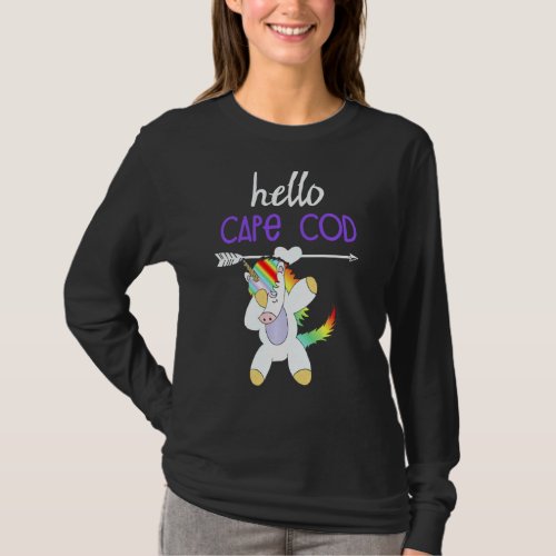 Hello Cape Cod Dabbing Unicorn Kids Souvenir For G T_Shirt