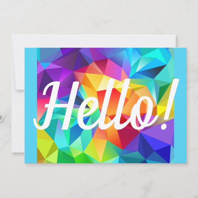 Hello Card Bright Happy Rainbow Birthday or Any (Front)