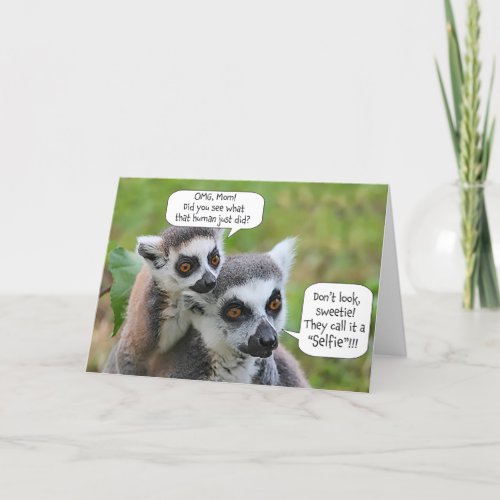 Hello Card  Cute Funny Animal Humor Selfie Joke