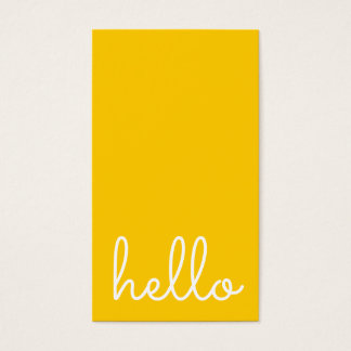 Hello | Casual Modern White & Yellow Business Card