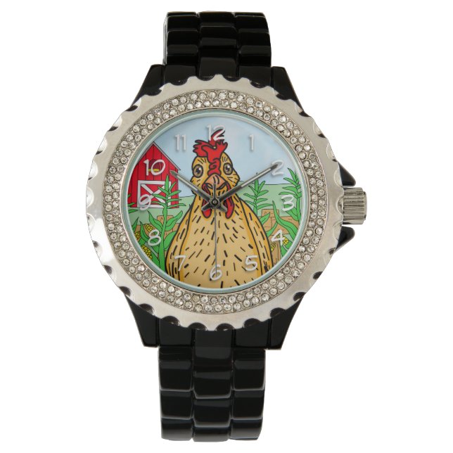 Hello Chicken | Cute Cartoon Drawing   Watch (Front)