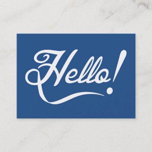 Hello Classic Blue Business Card