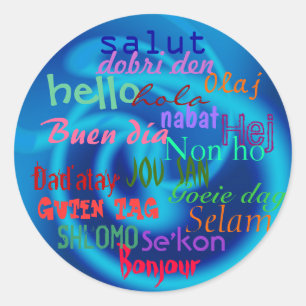 hello classic round sticker