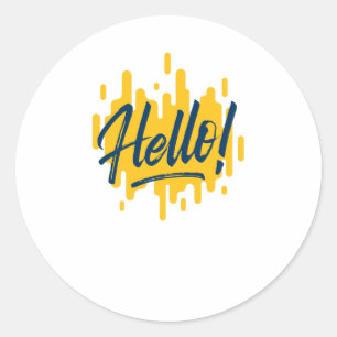 Hello Classic Round Sticker