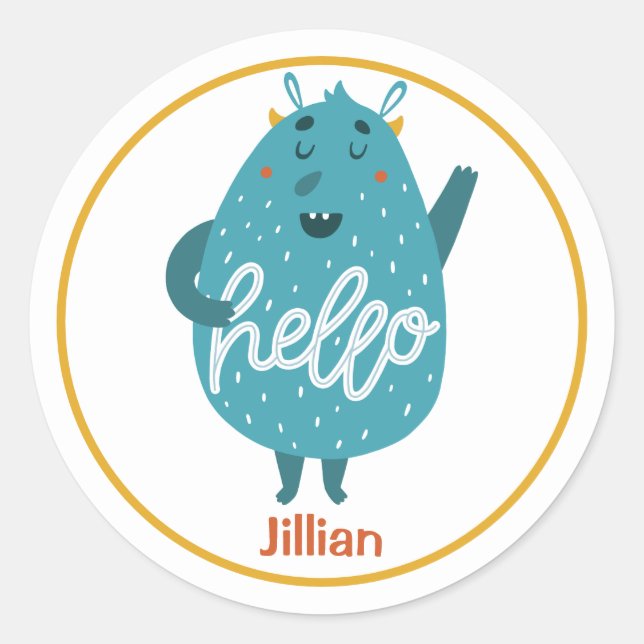 Hello Classic Round Sticker (Front)