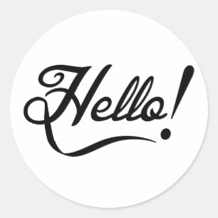 Hello Classic Round Sticker