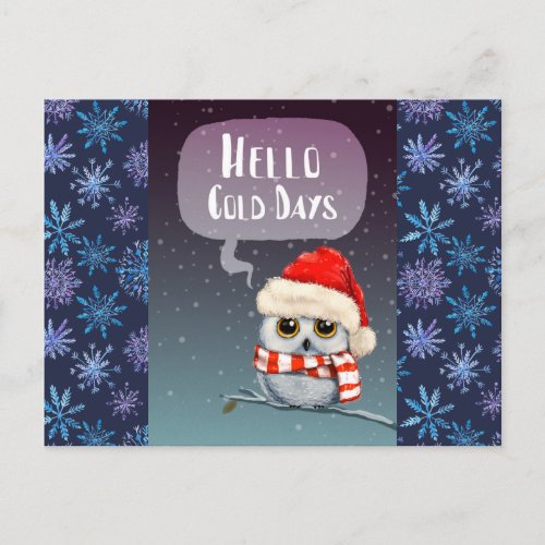 Hello Cold Days Greeting Postcard