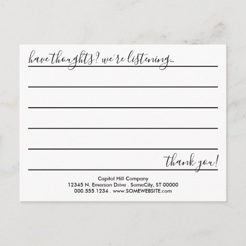 HELLO comment card