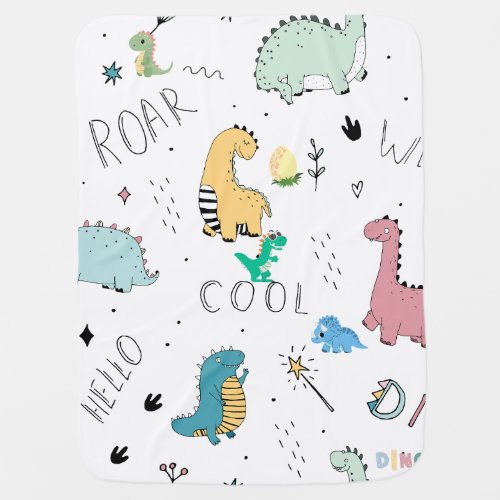Hello Cool Dinos Roar Baby Blanket