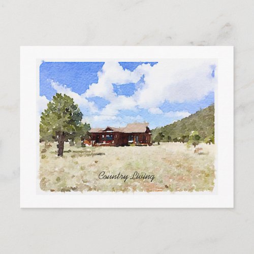 Hello Country Cabin Living Watercolor 