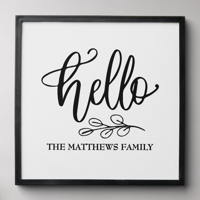 Hello Custom Name Wall Art Print Peel And Stick Photo Tile (Front Set)