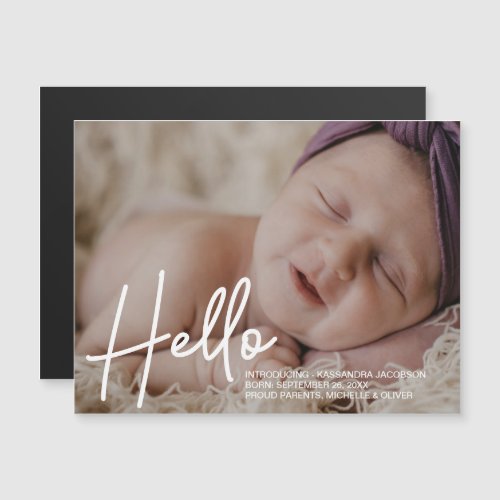Hello Custom Photo Introducing Baby Girl
