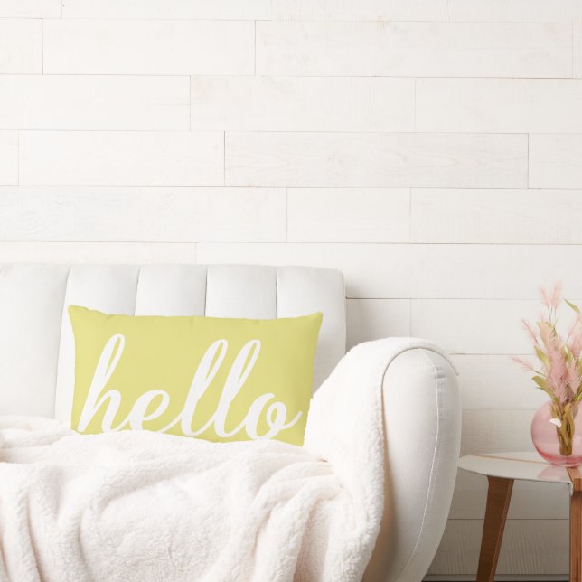 Hello Cute Any Color Lumbar Pillow (Couch)