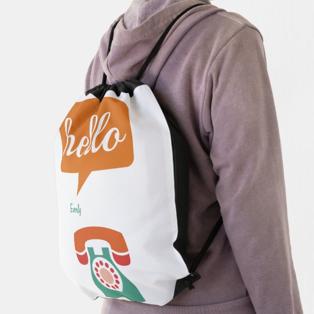Hello Cute Colorful Hello Drawstring Bag (Insitu)