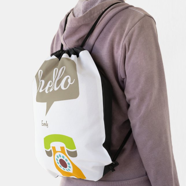 Hello Cute Colorful Hello Drawstring Bag (Insitu)