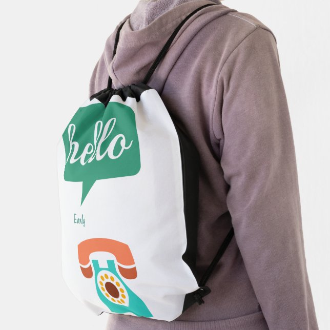 Hello Cute Colorful Hello Drawstring Bag (Insitu)