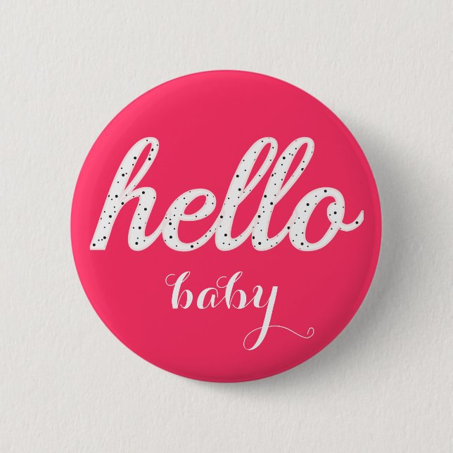 Hello Cute Colorful Hello Favors Button (Front)