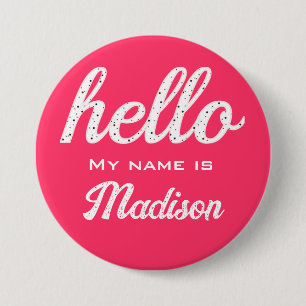 Hello Cute Colorful Hello Favors Pinback Button
