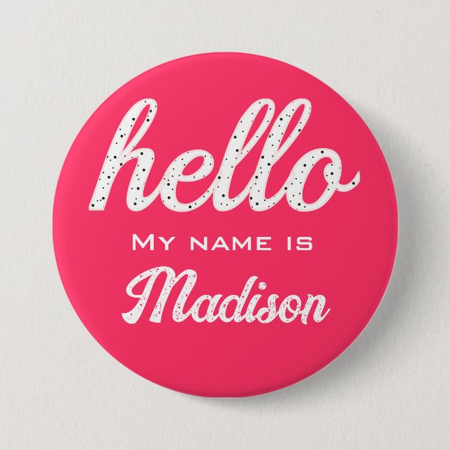 Hello Cute Colorful Hello Favors Pinback Button (Front)