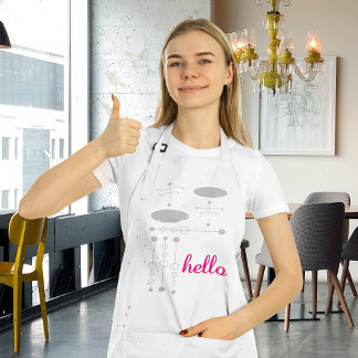 Hello Cute Colorful Hello Gifts Adult Apron